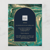LeahG Emerald Green Gold Agate Wedding Invite (Achterkant)