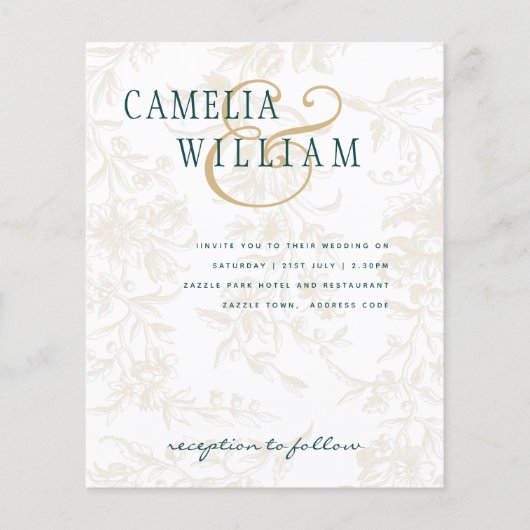 LeahG Emerald Green Gold  Botanical Wedding (Voorkant)