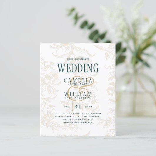 LeahG Emerald Green Gold  Botanical Wedding (Staand voorkant)