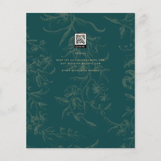 LeahG Emerald Green Gold  Botanical Wedding (Achterkant)