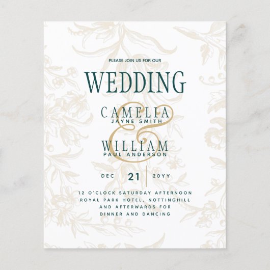 LeahG Emerald Green Gold  Botanical Wedding (Voorkant)