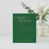 LeahG Emerald Green Gold Modern Wedding Invite (Staand voorkant)