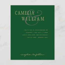 LeahG Emerald Green Gold Modern Wedding Invite