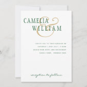 LeahG Emerald Green Gold Modern Wedding Invite Kaart (Voorkant)