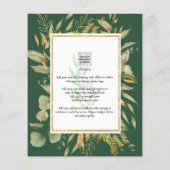 LeahG Emerald Green Greenery Wedding Invite Flyer (Achterkant)