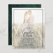 LeahG Emerald Green Photo Overlay Wedding Invite (Voorkant / Achterkant)