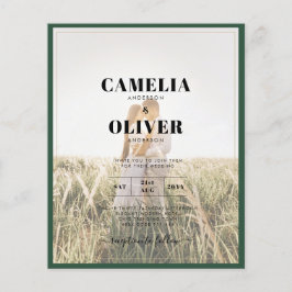 LeahG Emerald Green Photo Overlay Wedding Invite Flyer