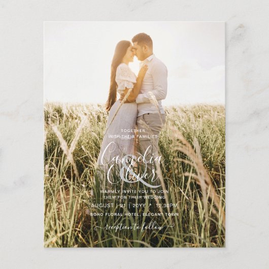 LeahG Emerald Green Photo Overlay Wedding Invite Flyer (Voorkant)