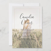 LeahG Emerald Green Photo Overlay Wedding Invite Kaart (Voorkant)