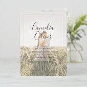 LeahG Emerald Green Photo Overlay Wedding Invite Kaart (Staand voorkant)