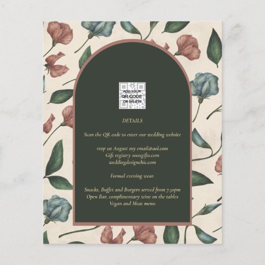 LeahG Emerald Green Terracotta Gold FALL Wedding Flyer (Achterkant)