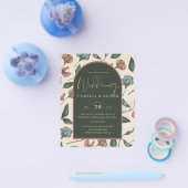 LeahG Emerald Green Terracotta Gold FALL Wedding Flyer (Enkel)