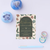 LeahG Emerald Green Terracotta Gold FALL Wedding Flyer (Enkel)