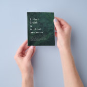 LeahG Emerald Green White Leaves Wedding Invite Flyer (Hand)