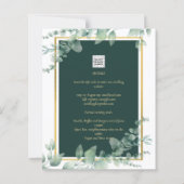 LeahG Eucalyptus Greenery Gold WEDDING QR CODE (Achterkant)
