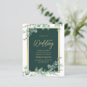 LeahG Eucalyptus Greenery Gold WEDDING QR CODE (Staand voorkant)