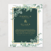 LeahG Eucalyptus Greenery Gold WEDDING QR CODE (Voorkant)
