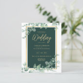 LeahG Eucalyptus Greenery Gold WEDDING QR CODE (Staand voorkant)