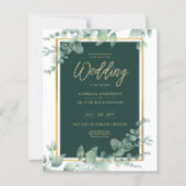 LeahG Eucalyptus Greenery Gold WEDDING QR CODE (Voorkant)