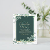 LeahG Eucalyptus Greenery Gold WEDDING QR CODE (Staand voorkant)
