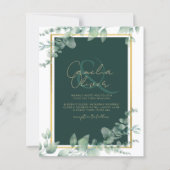 LeahG Eucalyptus Greenery Gold WEDDING QR CODE (Voorkant)