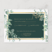 LeahG Eucalyptus Greenery Gold WEDDING QR CODE Briefkaart (Voorkant)