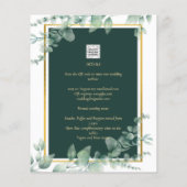 LeahG Eucalyptus Greenery Gold WEDDING QR CODE Flyer (Achterkant)