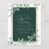 LeahG Eucalyptus Greenery Gold WEDDING QR CODE Flyer (Voorkant)
