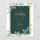 LeahG Eucalyptus Greenery Gold WEDDING QR CODE Flyer (Voorkant)