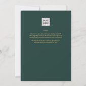 LeahG Eucalyptus Greenery Gold Wedding QR CODE INV Kaart (Achterkant)