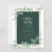 LeahG Eucalyptus Groene Bladeren Gouden TROUW QR C (Voorkant)