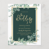 LeahG Eucalyptus Groene Bladeren Gouden TROUW QR C Flyer (Voorkant)