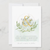 LeahG Eucalyptus Groenelementen Gouden Huwelijks-  Kaart (Voorkant)