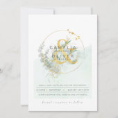 LeahG Eucalyptus Groenelementen Gouden Trouw QR CO Kaart (Voorkant)