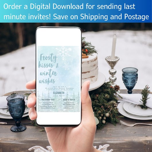 LeahG Frostige Kussen en Winter Wensen Bruidsmeisj Kaart