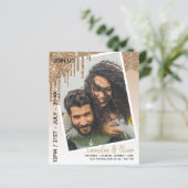 LeahG Glitter Drips Foto Overlay Trouw Uitnodiging (Staand voorkant)