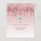 LeahG Glitter Drips Foto Overlay Trouw Uitnodiging Flyer (Achterkant)