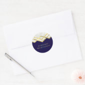 LeahG goedkope marine goud art deco trouw Ronde Sticker (Envelop)