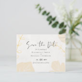 LeahG Gold Grey Abstract Wedding Save Dates Briefkaart (Staand voorkant)