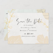 LeahG Gold Grey Abstract Wedding Save Dates Briefkaart (Voorkant / Achterkant)