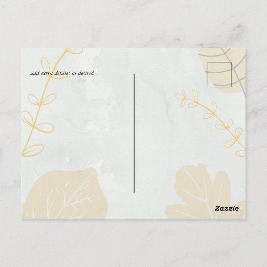 LeahG Gold Grey Abstract Wedding Save Dates Briefkaart (Achterkant)