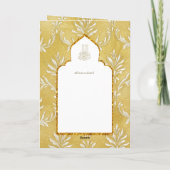 LeahG Goud Wit Islamitisch Moslim Bruiloft Uitnodi Kaart (Achterkant)