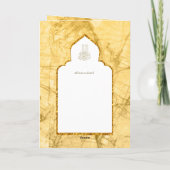 LeahG Goud Wit Islamitisch Moslim Bruiloft Uitnodi Kaart (Achterkant)