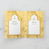 LeahG Goud Wit Islamitisch Moslim Bruiloft Uitnodi Kaart (Binnen)