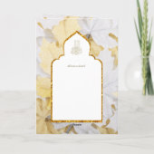LeahG Gouden Witte Islamitische Moslim Trouwkaarte Kaart (Achterkant)