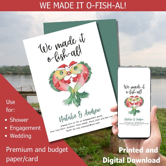 LeahG Grappige Lieve Zomer Bruidsdouche Vissen Kaart