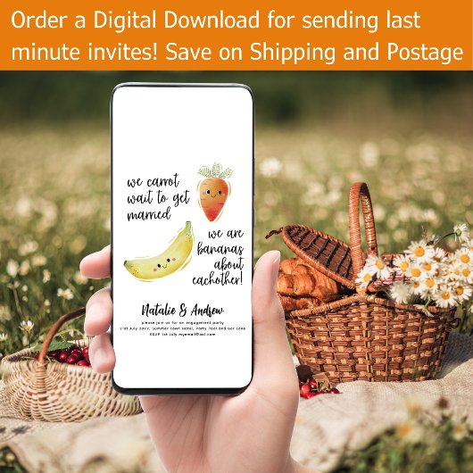 LeahG Grappige Mooie Zomer Bruiloft Borrel Fruit W Kaart