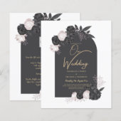 LeahG Gray Roses Modern Herfst Winter Wedding (Voorkant / Achterkant)