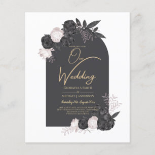 LeahG Gray Roses Modern Herfst Winter Wedding