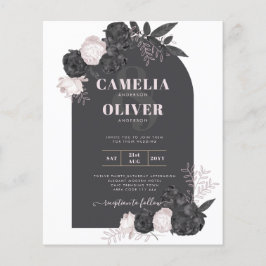 LeahG Gray Roses Modern Herfst Winter Wedding Flyer